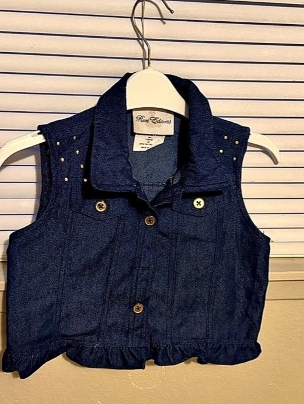 Rare Editions Denim Vest Blue for kids  Size Small Like New